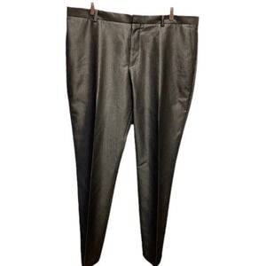 Perry Ellis Men's Slim-Fit Lightweight Dress Pants Light Grey Plaid 38x32 NWT